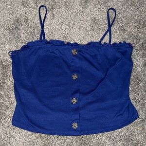 Love J Royal Blue Button-Down Camisole